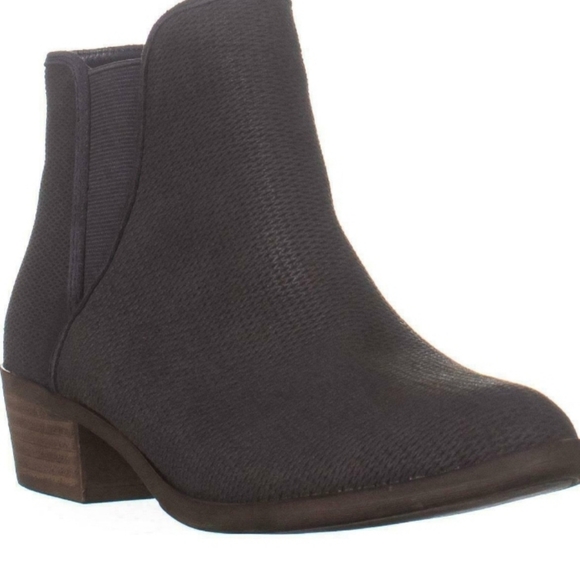 Kensie Shoes - Kensie gerona charcoal grey stacked heel booties